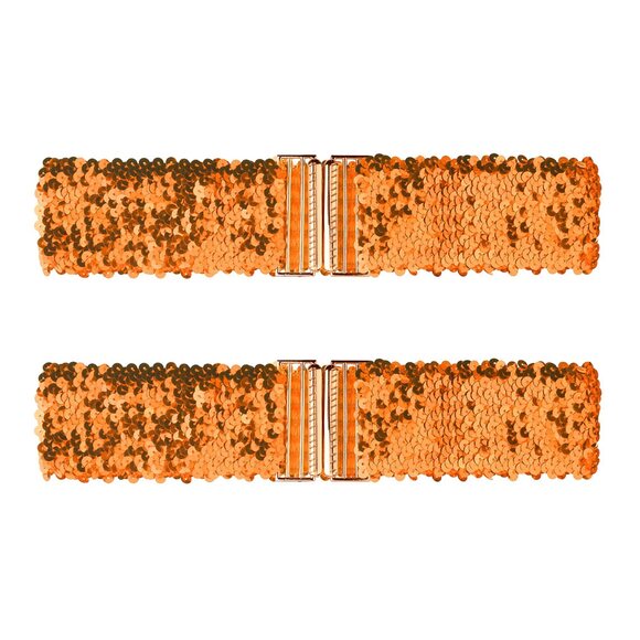6951 Ladies Shinny Wide Waist Belts Interlock Buckles Sequins Decor main image 6